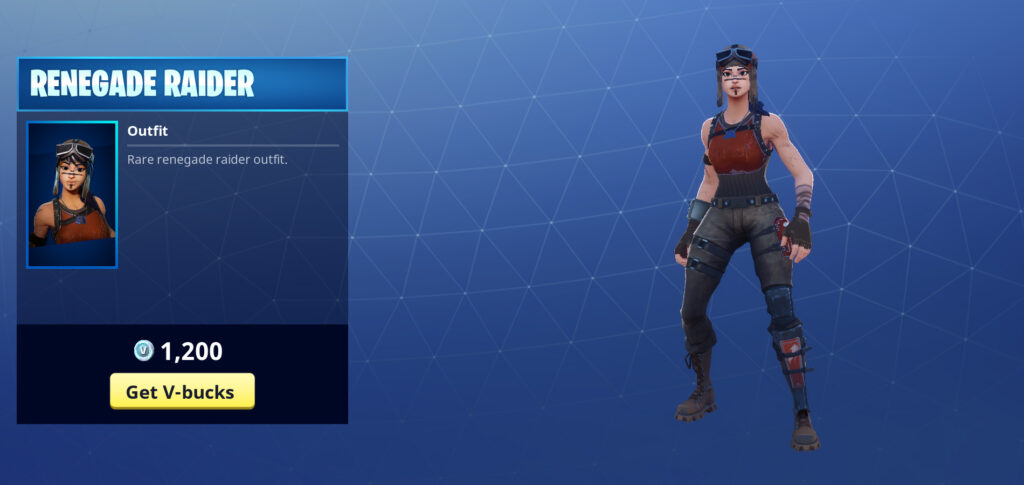 Fortnite Battle Royale Season Shop Available Items For Season 1 - season level 20 renegade raider