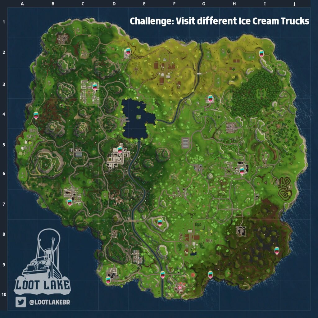 search between a vehicle tower rock sculpture and a circle of hedges - three sculpture fortnite