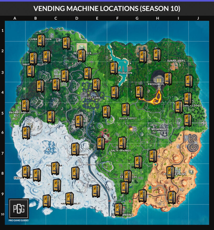 Fortnite Vending Machines Locations Season 10 X Map Where To