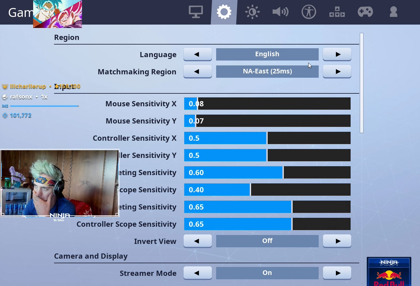 fortnite game settings mouse sensitivity - fortnite ps4 best sensitivity