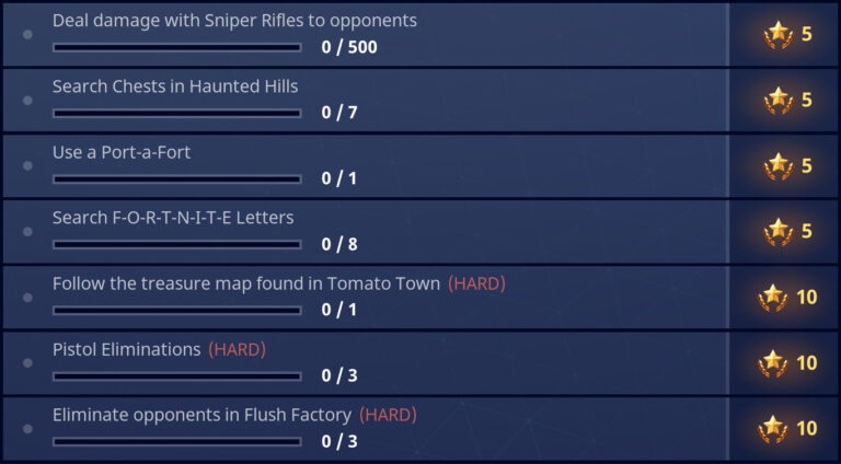 season 4 battle pass challenges for week 1 - week one fortnite challenges