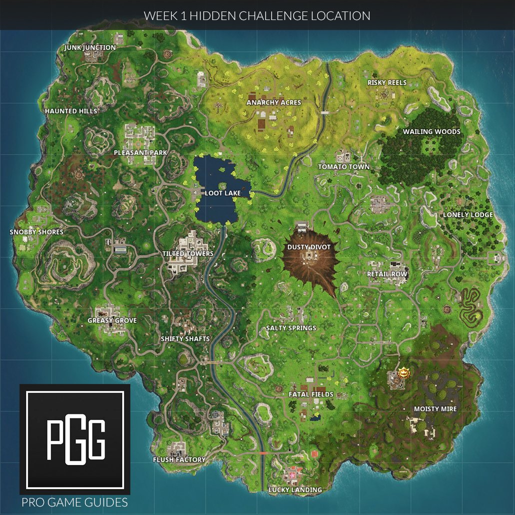 this is actually what is depicted in the screen above here s a map where you can find the star once you ve complete all of the week 1 challenges - secret challenges fortnite season 4