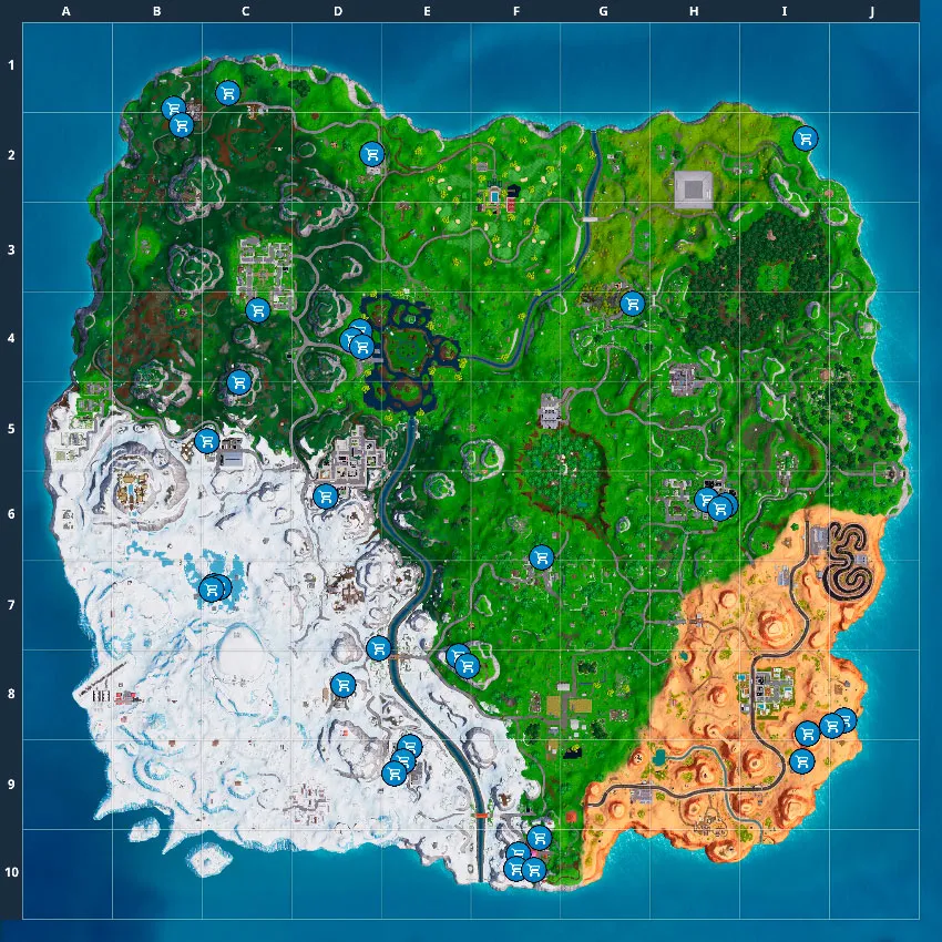 Shopping Cart Locations Fortnite Map Fortnite Shopping Cart Guide Locations And How To Use Pro Game Guides