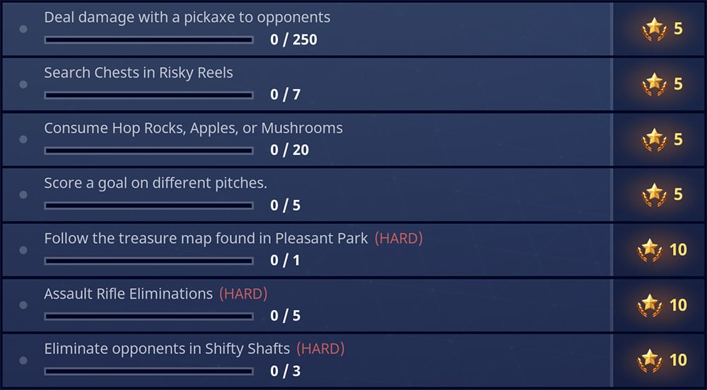 season 4 battle pass challenges for week 7 - week 7 challenges fortnite chest map