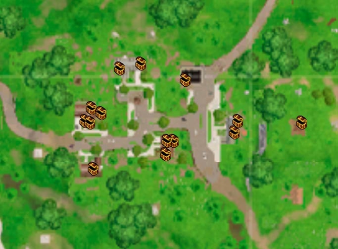 this is probably the best place to land because of the four possible chests in the entire house and basement however it s likely going to be the most - four hot springs fortnite map