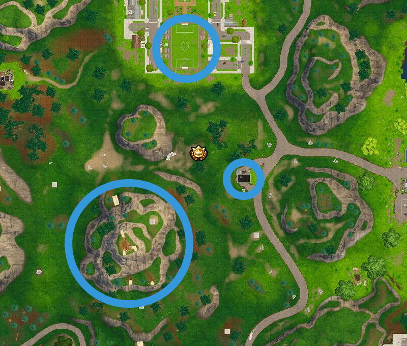 Fortnite Season 5 Week 4 Challenges List Locations Solutions - search between a gas station soccer pitch and stunt mountain hard