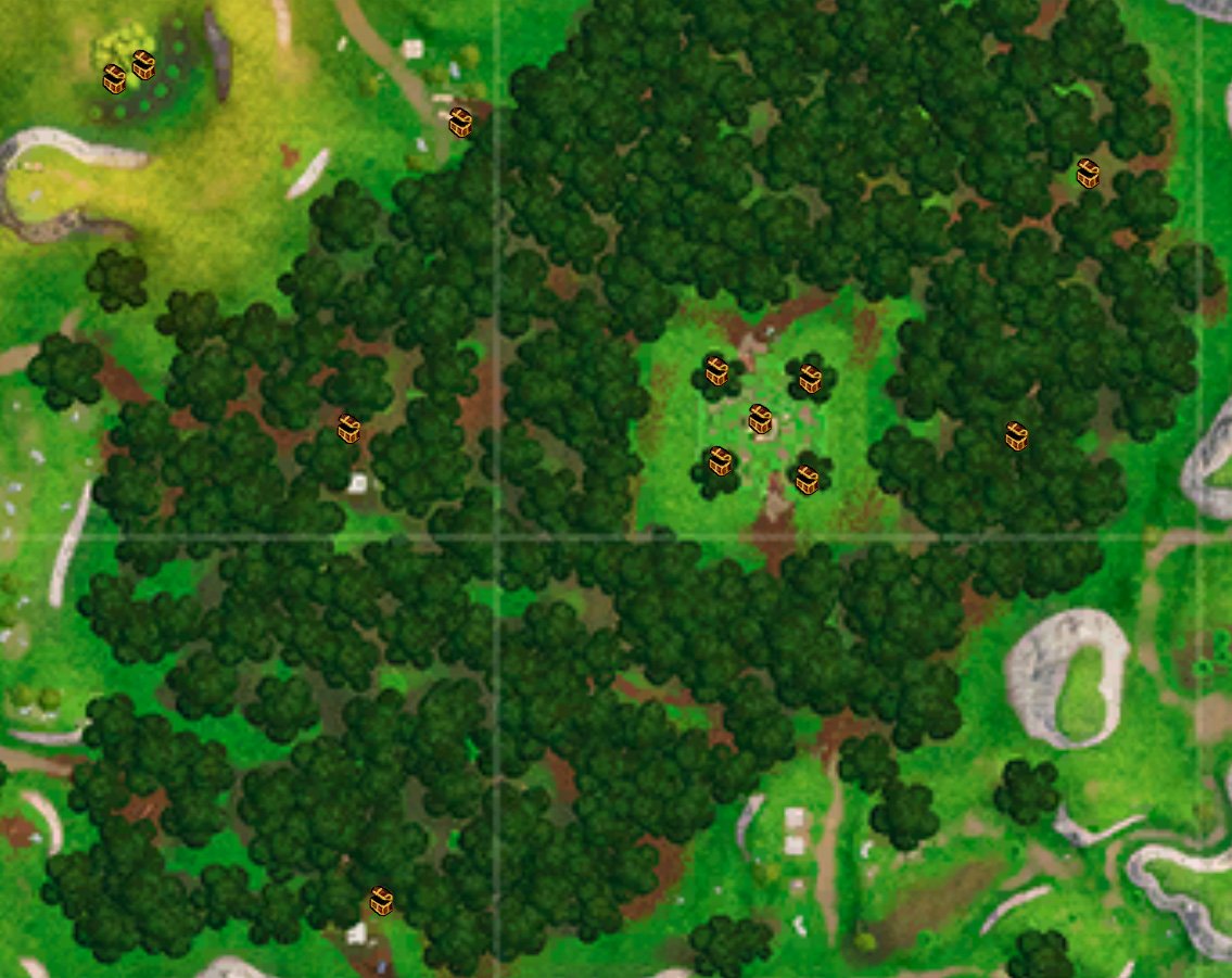 Fortnite Season 5 Week 8 Challenges List Locations Solutions - wailing woods chest locations