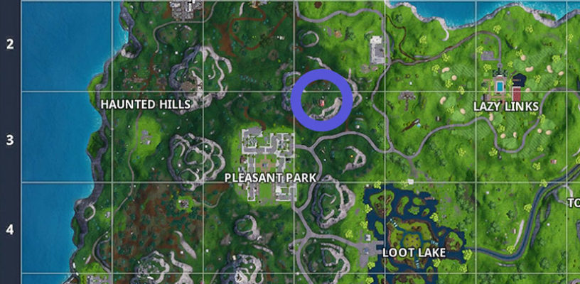 overlooking pleasant park is a red tent area that has three potential chests and multiple airplane spawns one of the chest spawns is right outside - best places to land in fortnite season 7