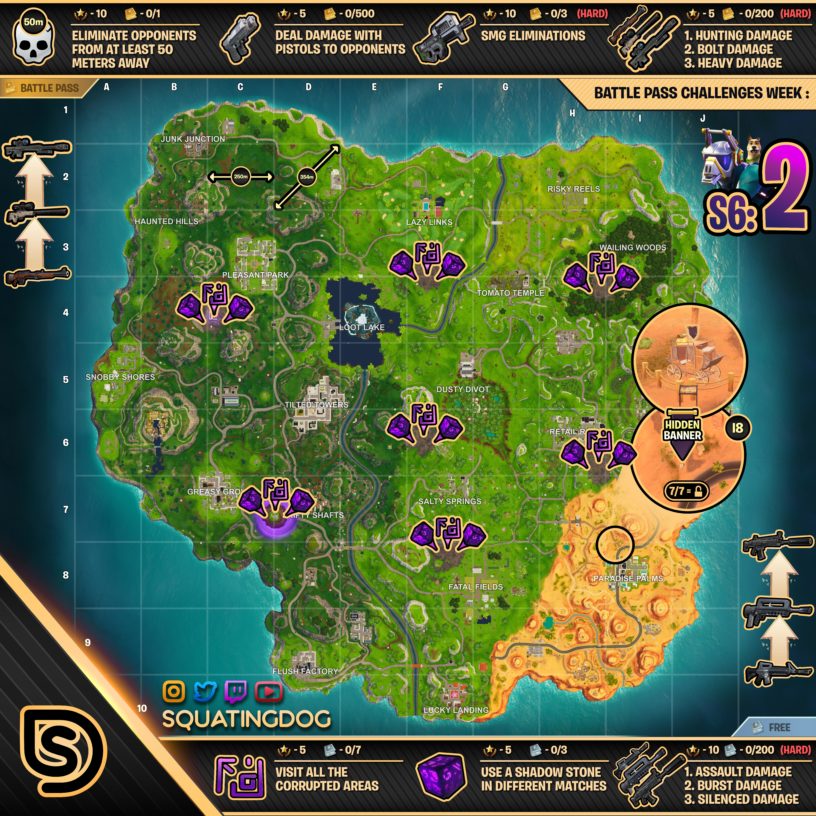 Fortnite Season 6 Week 2 Challenges List, Cheat Sheet ...