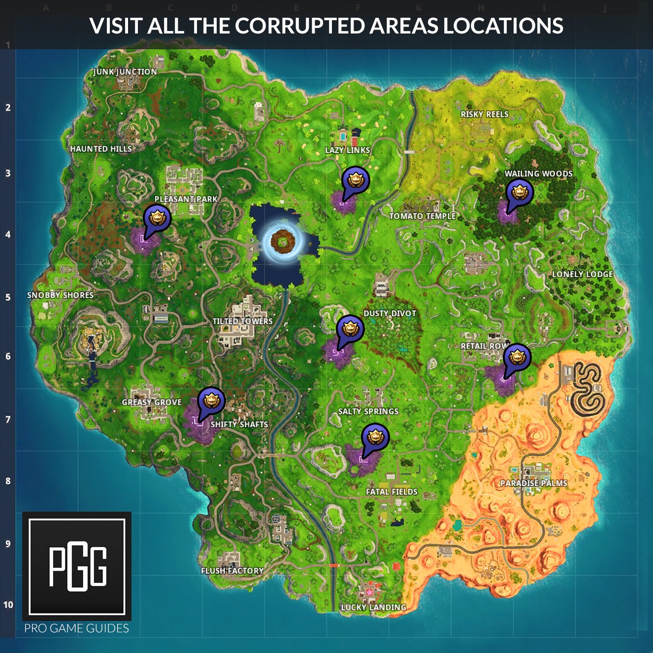 in season 6 and are in the areas where the cube left runes there are seven and total and are scattered around the map you can find them all below - fortnite season 7 week 2 cheat sheet
