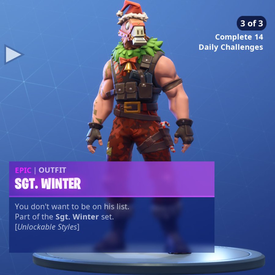 Fortnite Sgt. Winter Skin Character, PNG, Images Pro Game Guides