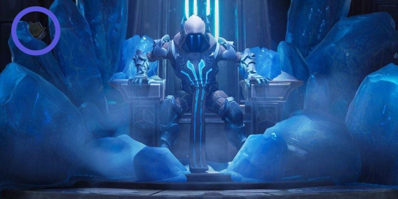 it looks like the ice king is going to wreak some havoc on his kingdom this kind of reminds me of the lich king from world of warcraft coming off his - skin fortnite saison 7 secret