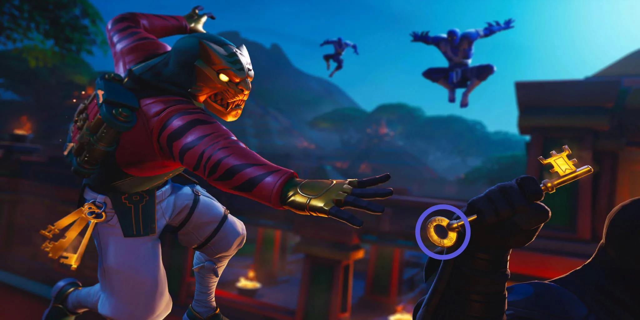 Fortnite Season 8 Secret Battle Stars Locations All Hidden Banners - loading screen with the master key skin attempting to steal some keys or prevent one from being stolen if you look closely at the key you will find