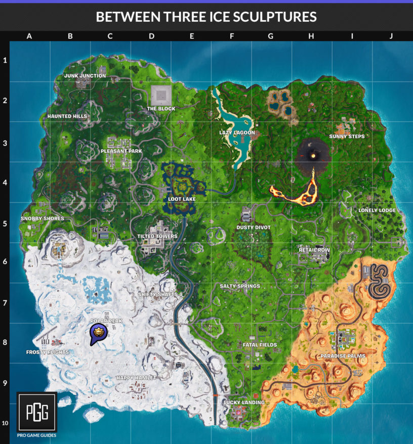 the second one is dancing between three dinosaurs you ll be able to find that over in the desert area south of paradise palms - week 9 challenges fortnite season 8 cheat sheet