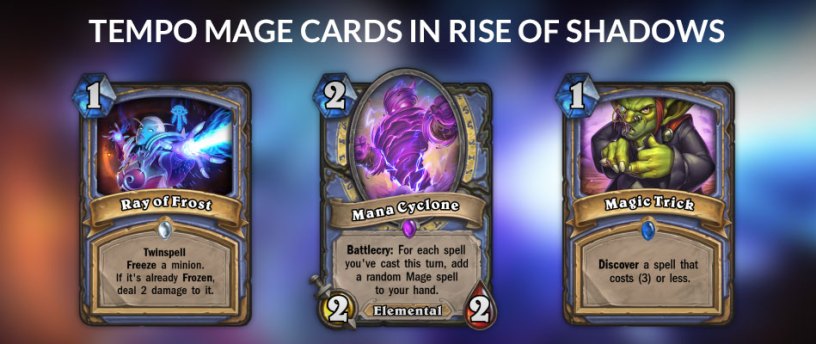 An image of possible inclusions in Tempo Mage from Rise of Shadows.
