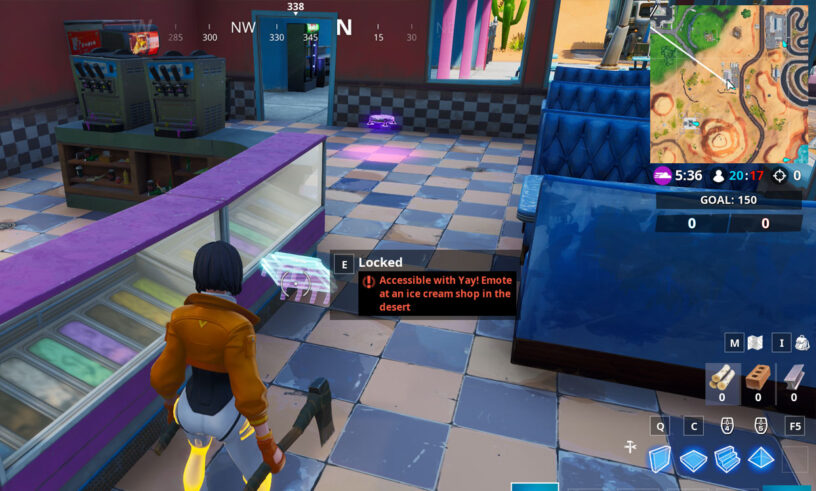right at the entrance will be the fortbyte you are looking to grab use the yay emote right next to it and you will be able to collect fortbyte 06 - collect 90 fortbytes fortnite locations