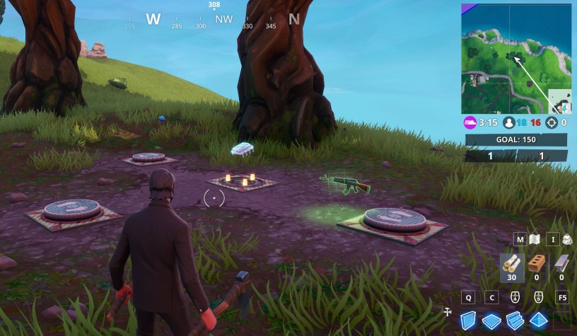 Fortnite Fortbyte 82: how to solve the pressure plate puzzle NW of