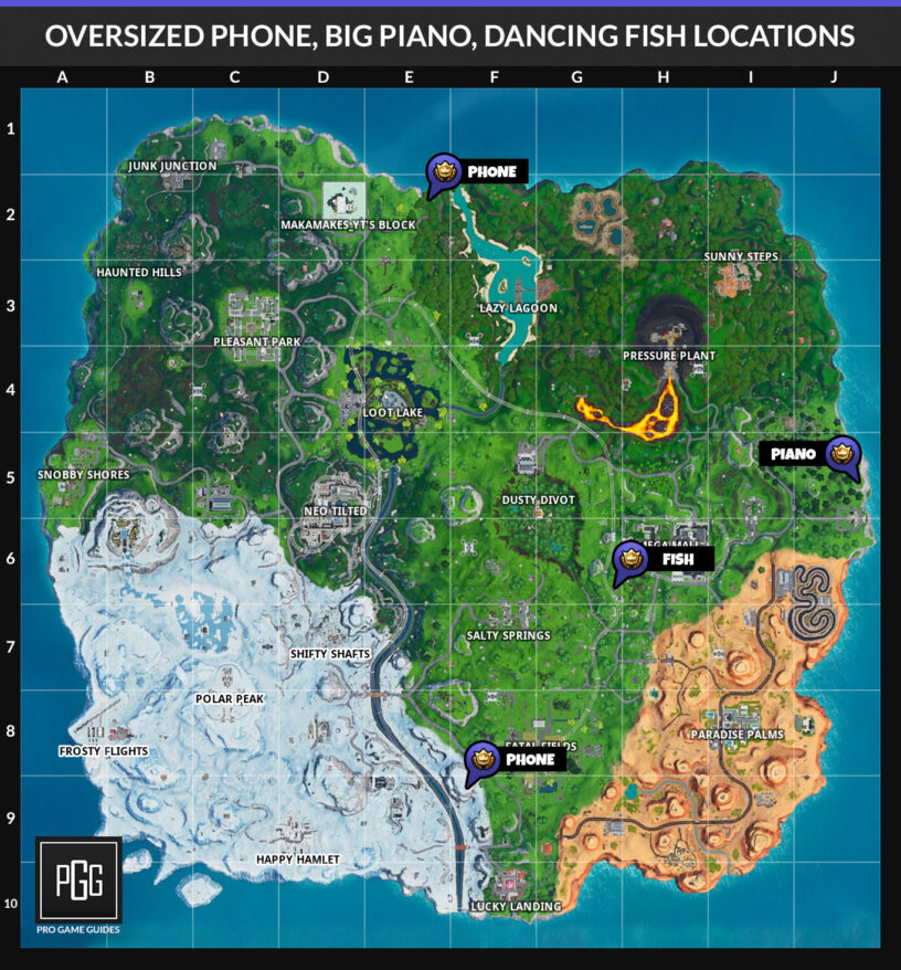 Fortnite Season 9 Week 2 Challenges List Cheat Sheet Locations Solutions Pro Game Guides - roblox piano fortnite