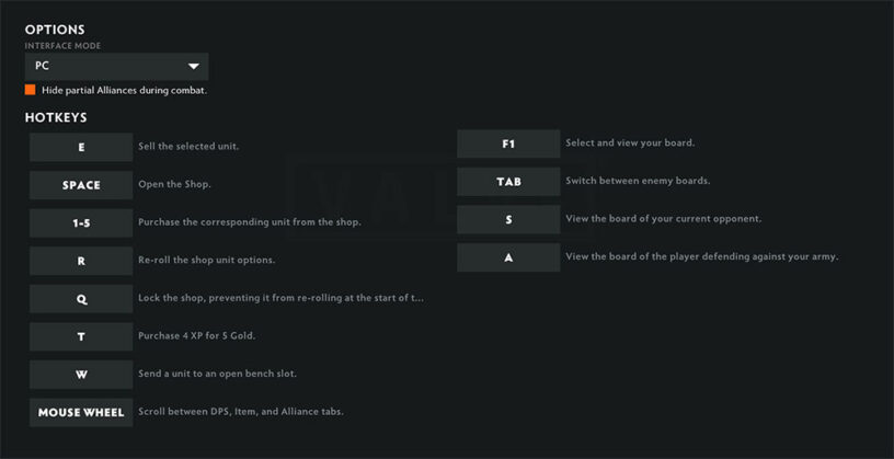Dota Underlords Hotkeys Shortcuts List Pro Game Guides