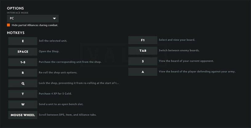 Dota Underlords Hotkeys Shortcuts List Pro Game Guides - emote wheel back roblox