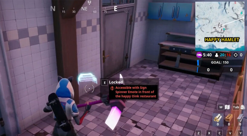 Fortbyte 60 Location Accessible With Sign Spinner Emote In Front