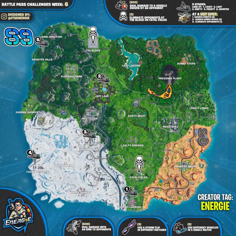 Fortnite Season 9 Week 6 Challenges List Cheat Sheet Locations Solutions Pro Game Guides - respuestas de roblox creator challenge