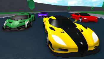 Vehicle Tycoon yellow green purple and red race cars