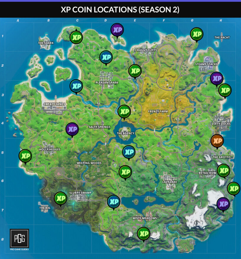 Fortnite Season 2 XP Coin Locations – Map & Information (Chapter 2)