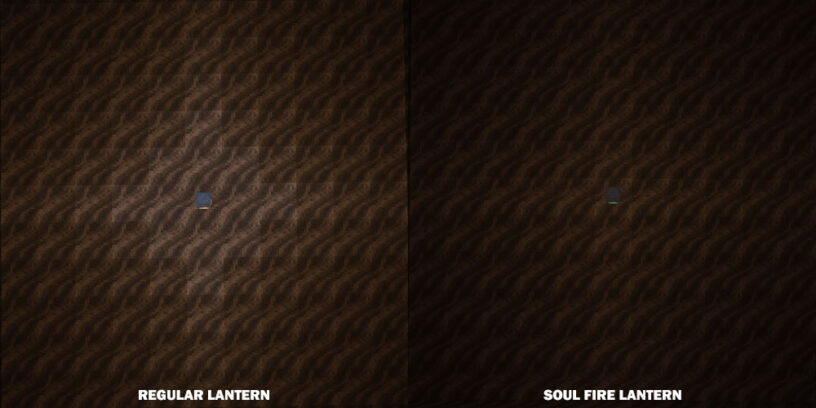 Light comparison between lantern and soul lantern