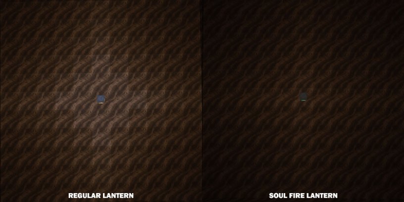Light comparison between lantern and soul lantern
