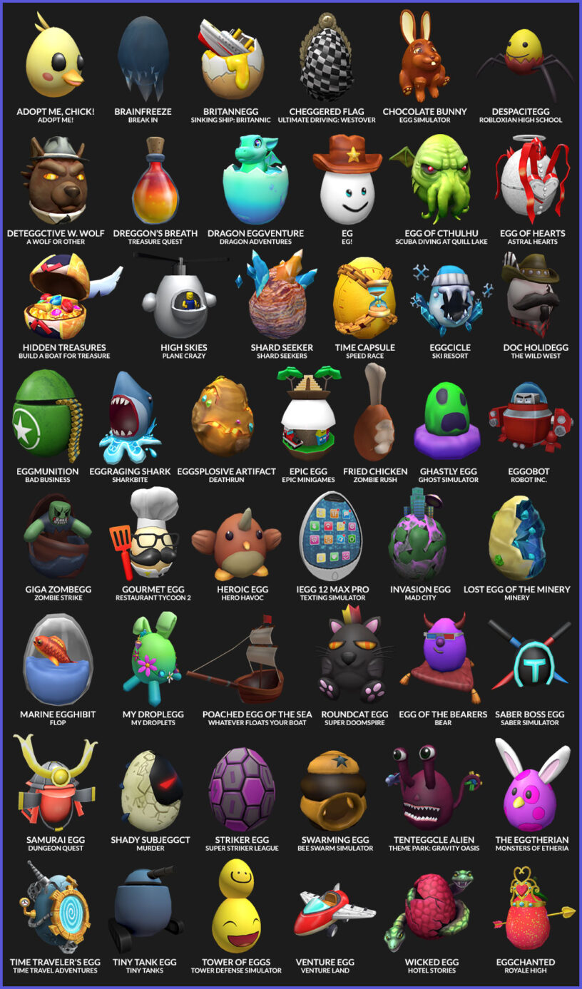 list of eggs in roblox egg hunt 2019