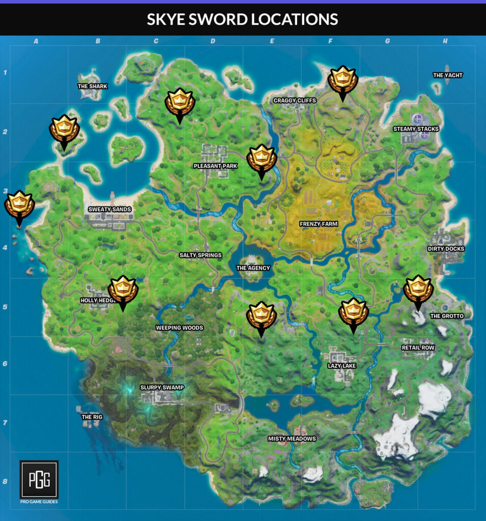 Fortnite Skye Sword In Stone Locations Pro Game Guides
