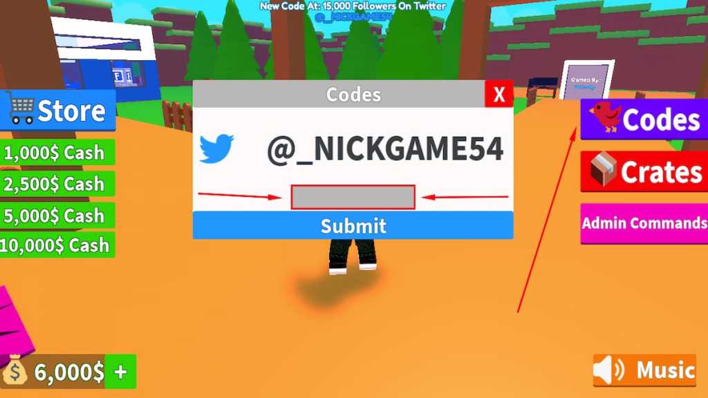 Redeem code text box for Roblox Social Media Tycoon