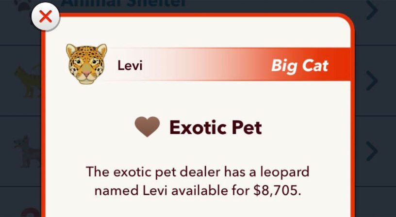 exotic pets bitlife