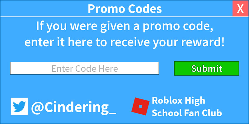 Roblox High School 2 Promo Codes 2021