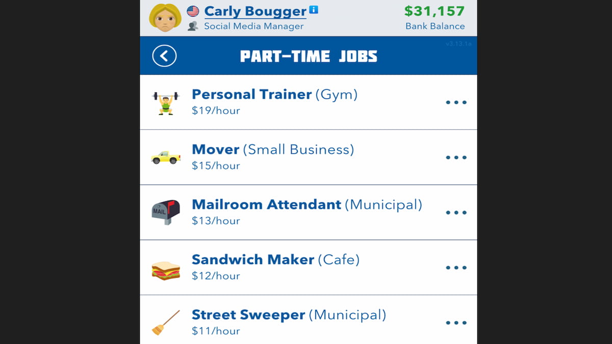 The List of Part Time Jobs in BitLife