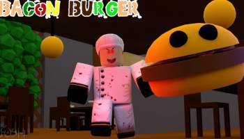 Roblox Bacon Burger chef running after scared burger