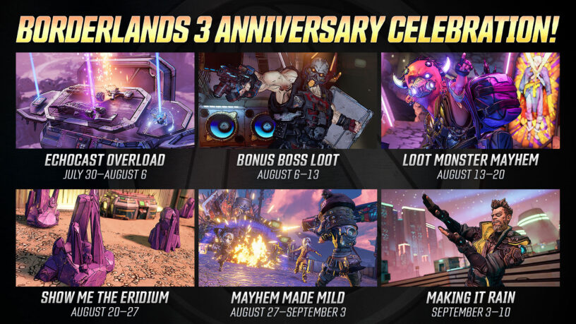 Borderlands 3 Anniversary Celebration Arrives On July 30th 2020 Pro Game Guides - roblox events 2019 july