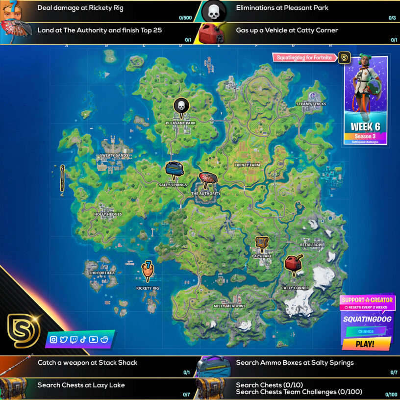 Fortnite Season 3 Week 6 Challenges Guide Cheat Sheet Pro Game Guides