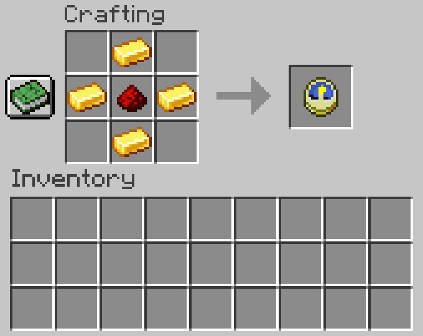 Crafting recipe for a clock
