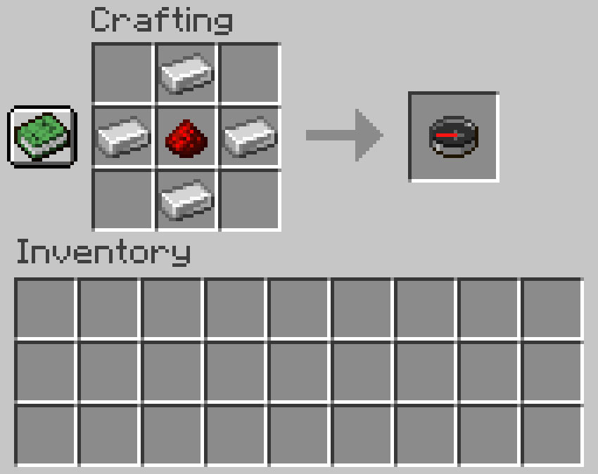 Crafting recipe for a compass