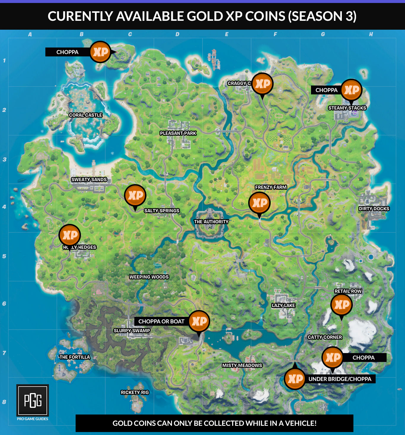 Fortnite Season 3 Xp Coin Locations Maps For All Weeks Pro Game Guides