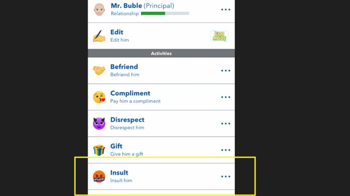 Bitlife insult