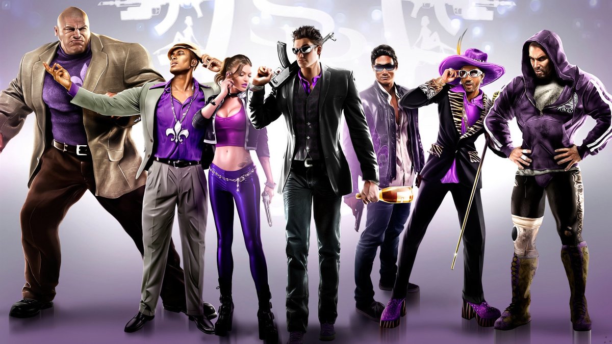 Members of the gang Saints Row posing for a picture