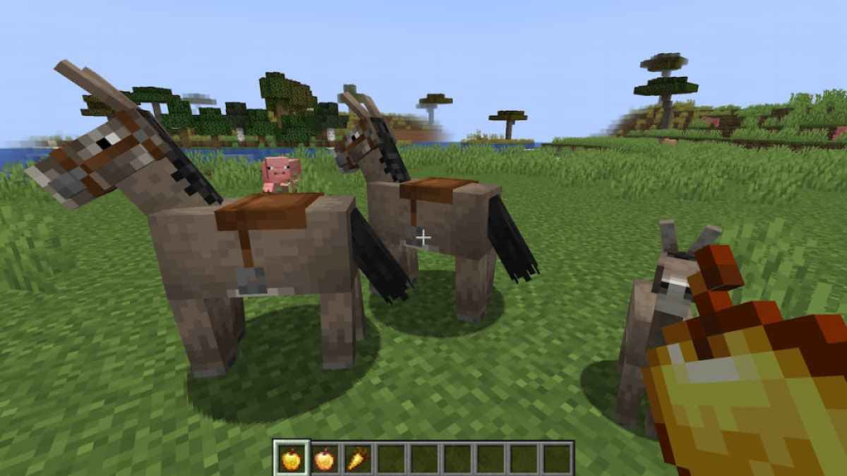 Breeding Donkeys in Minecraft.