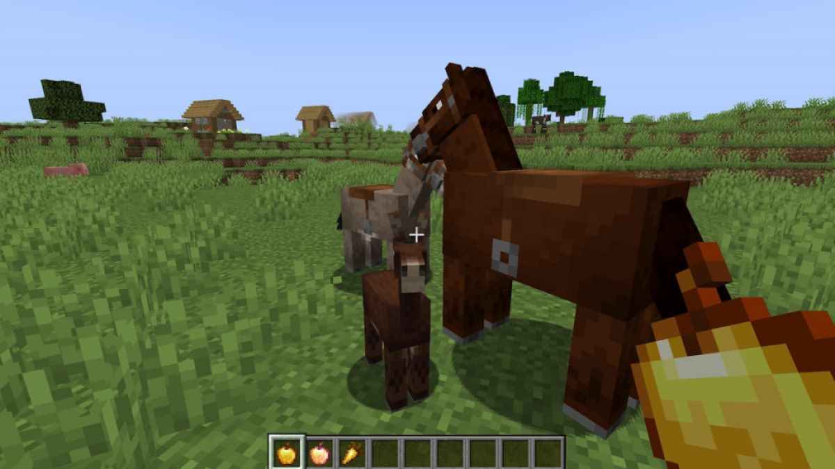 Breeding a Mule in Minecraft.