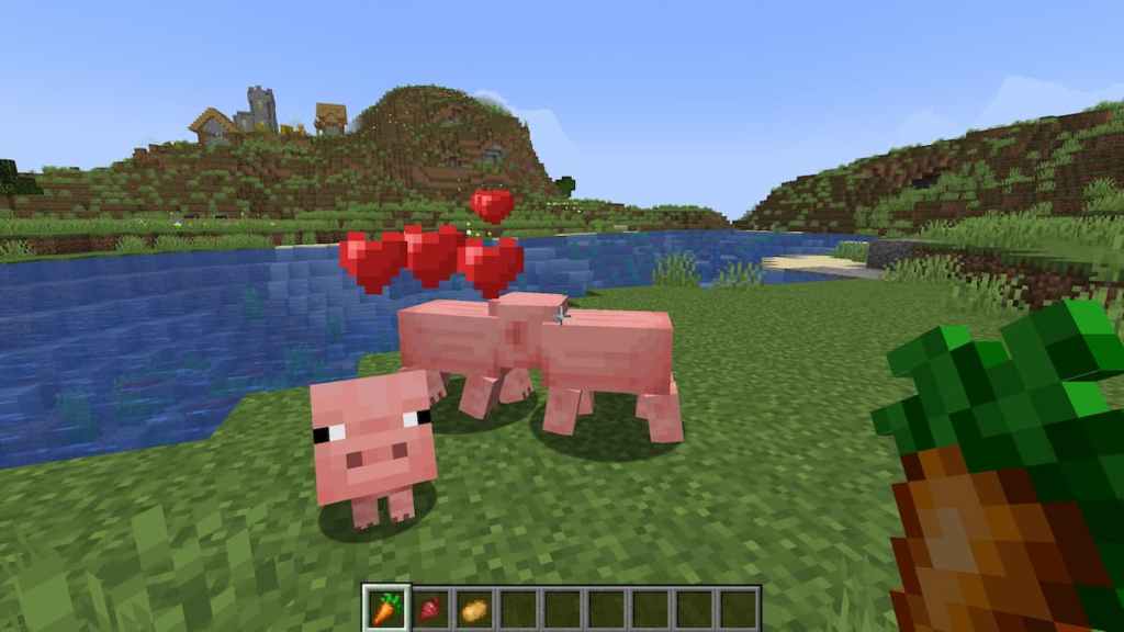 Breeding Pigs in Minecraft.
