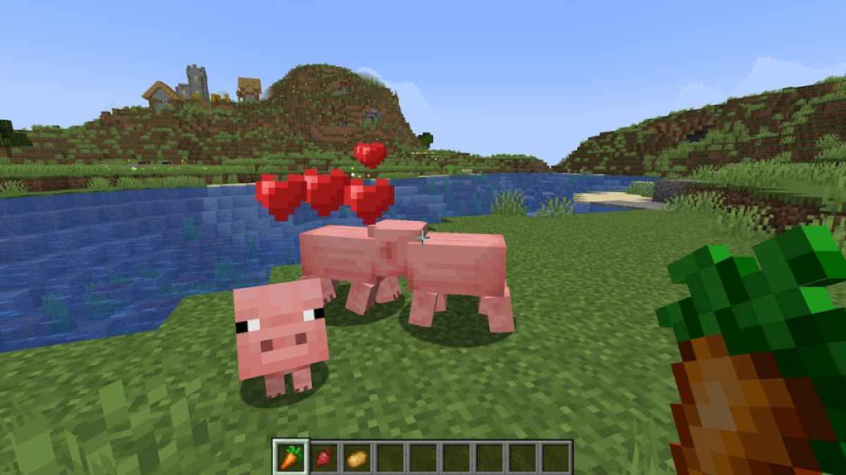 Breeding Pigs in Minecraft.