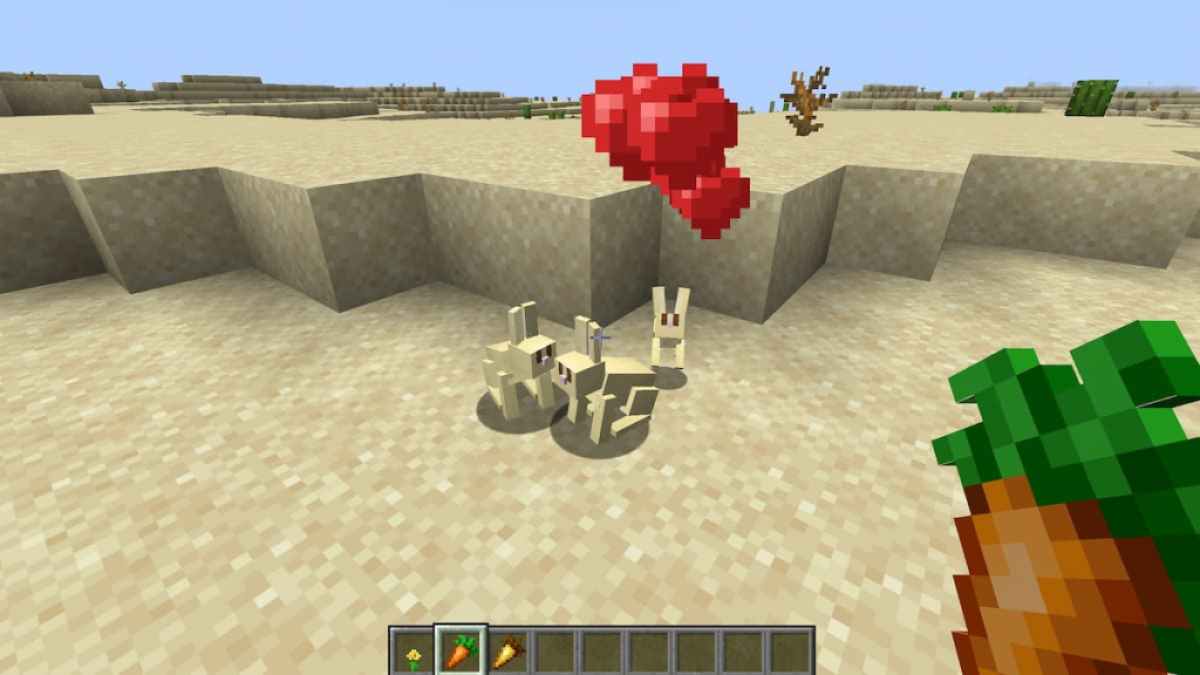 Breeding Rabbits in Minecraft.