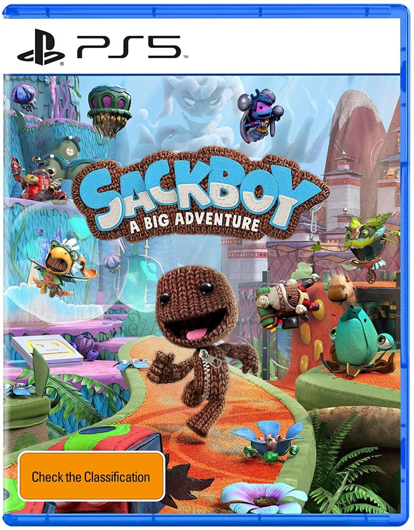 The official box art for upcoming PlayStation 5 game Sackboy: A Big Adventure